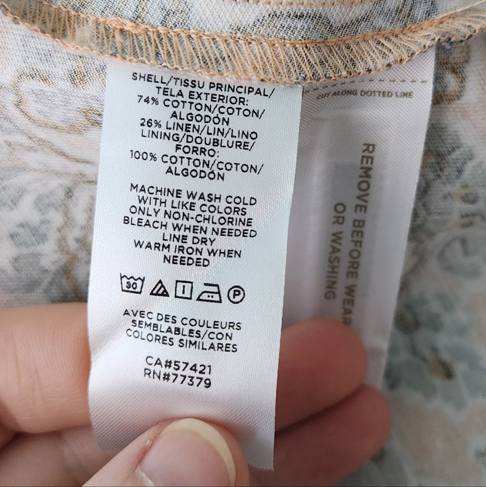 Ann Taylor Ruffle Linen Blend Floral Print Midi Dress - Picture 10 of 10